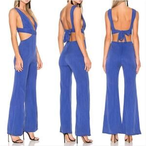 Wildfox Royal Blue Cutout Back Tie Jumpsuit